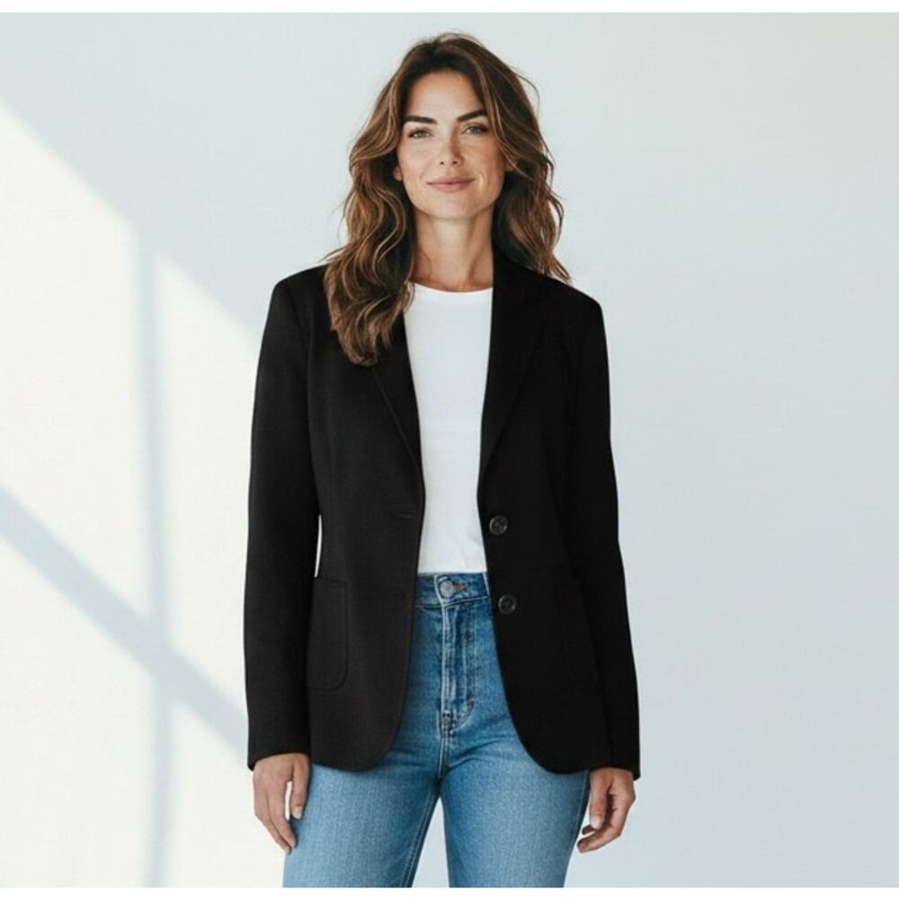 Roberto Corpina Blazer 100% Wool Black Tailored Jacket Made in Italy M Women's